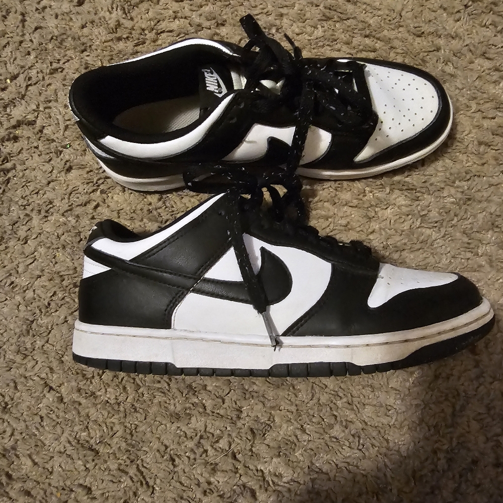 Used white and black nike dunks (panda)
